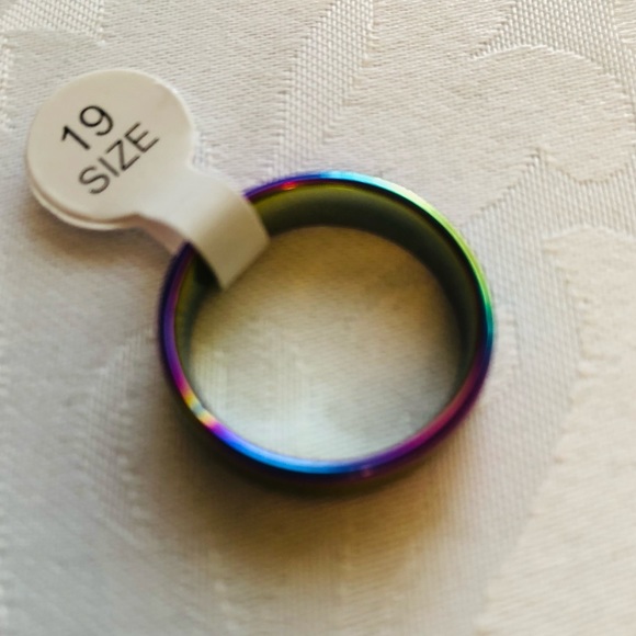 Smooth Rainbow Ring Size 9(19) Gay Pride - Picture 4 of 7